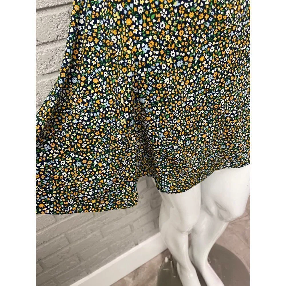 Michael Kors Quinn Floral Crisscross Neckline Sleeveless Mini Dress Size M